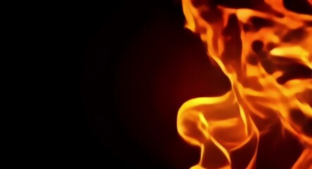 Poster - Flames ignite in darkness creating vibrant fire effects and warm atmosphere