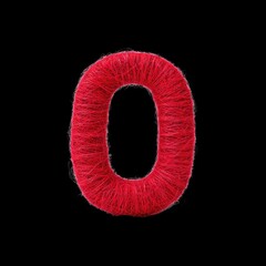 Poster - Vibrant Red Number Zero on Black Background with Soft Textured Appearance for Bold Graphic Designs and Creative Projects