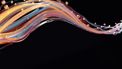 Aufkleber - Vibrant Animated Fluid Motion with Chromatic Highlights Displaying Dynamic Movement and Serene Flow