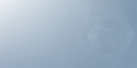 Poster - Modern hexagon lines on gray background. Geometric stripe line simple
