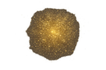 Poster - Golden glitter particles forming a circular shape, ideal for adding a touch of sparkle and luxury to designs
