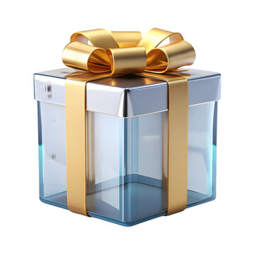 Gift box front view 3d rendering illustration on transparent background for festive occasion visuals
