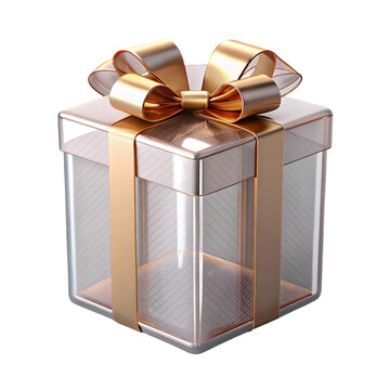 Gift box front view 3d rendering illustration on transparent background for festive occasion visuals
