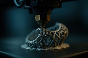 Poster - 3D Printing Process Showcasing Intricate Design and Detail in Filament Layering Technique