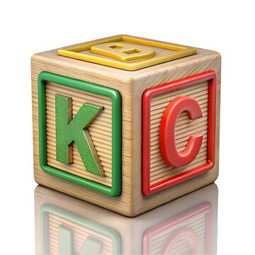 Alphabet block kids toys front view 3d rendering icon illustration on transparent background for education
