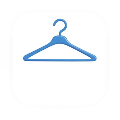 Poster - A digitally rendered image of a blue hanger centered on a white rounded square background on transparent background