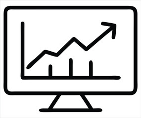 Aufkleber - Hand-drawn computer monitor displaying an upward-trending line graph illustrating growth and positive progress. Financial and business reports, Presentations on progress and success
Dashboard 