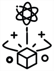 Poster - Abstract representation of scientific discovery and innovation symbolizing the transformation of ideas into tangible outcomes and advancements. Ideal for use in educational materials, science journals