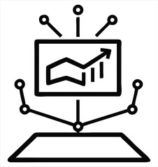 Poster - Digital dashboard displaying an upward trend chart with connected data points and futuristic interface elements.  Ideal for finance, analytics, business growth, investment platforms, and data visual