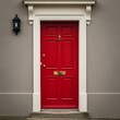 © Luciola - facade of a house with a red door