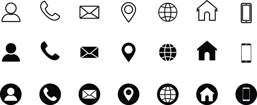 Business icon set, contact information icon. Web icon collection. Website set icon vector. for computer and mobile. Vector illustration.