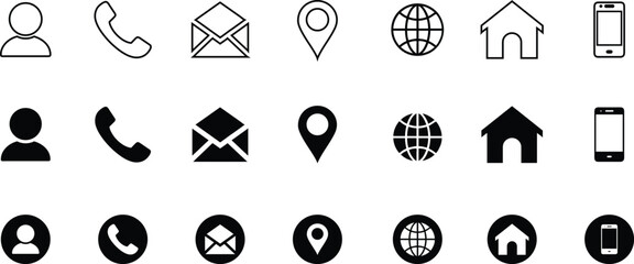 Business icon set, contact information icon. Web icon collection. Website set icon vector. for computer and mobile. Vector illustration.
