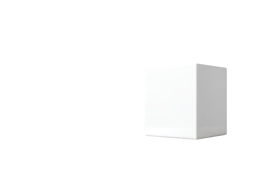 Simple white cube on black background
