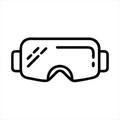 Poster - Outline drawing of goggles or glasses silhouette vector illustration