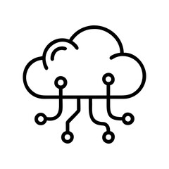 Poster - Cloud computing network connection technology silhouette vector illustration