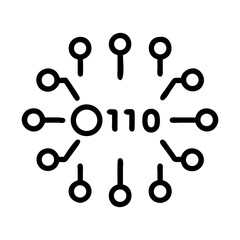 Poster - Binary code circuit board digital system silhouette vector illustration