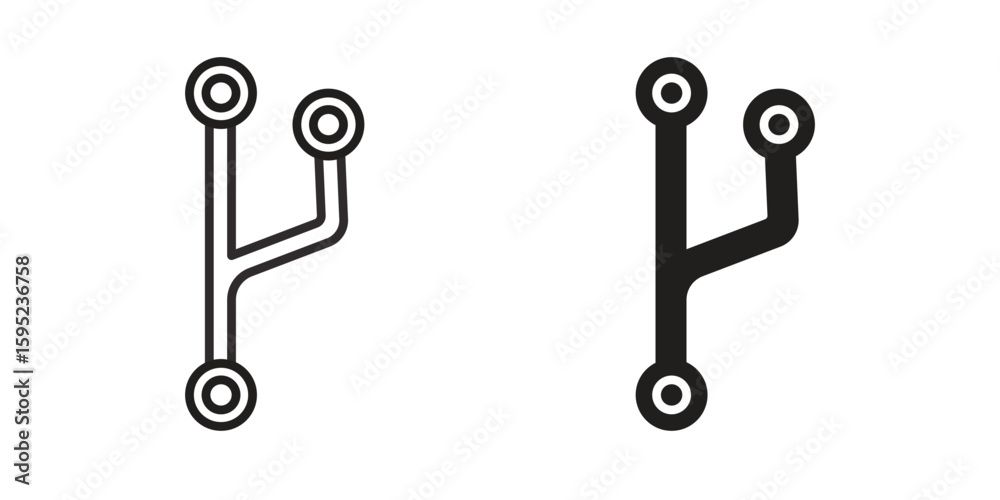 Version control icon set. minimal logotype web element pack. Stock ...