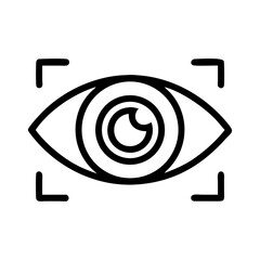 Poster - Eye scanning security system identification silhouette vector illustration