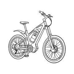 Poster - Electric bike outline modern transport vehicle silhouette vector illustration