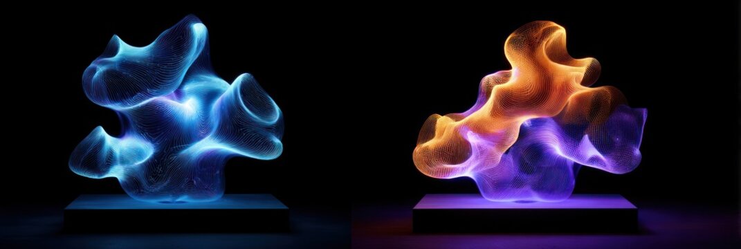 Abstract shapes of glowing energy