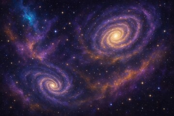 Wall Mural - mystical cosmic landscape with swirling galaxies and ethereal nebula formations