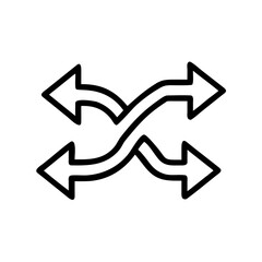 Poster - Illustration of four arrows pointing in opposite directions with curved lines intersecting each other