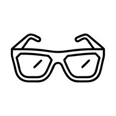 Poster - Illustration of a pair of thick framed glasses with rectangular lenses and arms in black outline style