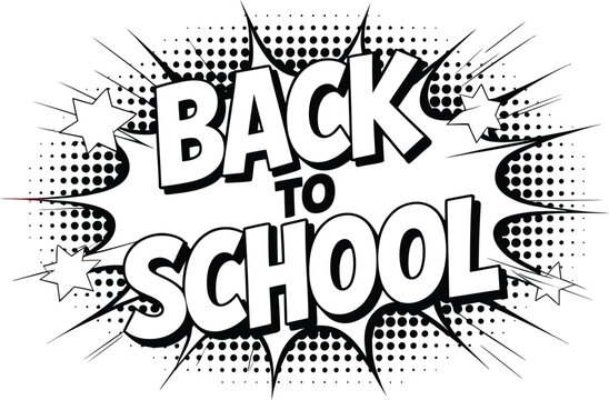 Back to school comic book style vector illustration, education design for kids and students art work. Editable vector illustration.