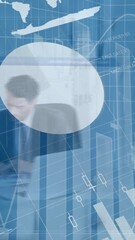 Poster - Animation of data processing over caucasian businessman