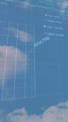 Poster - Stock market data processing against clouds in the sky