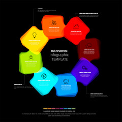 Poster - A vibrant multipurpose infographic template features a striking colorful circle cycle design. Ideal for presenting business steps, data, or various processes in an engaging visual infographic template