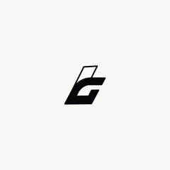 Poster - Modern Letter LG or GL Logo with white background. 
