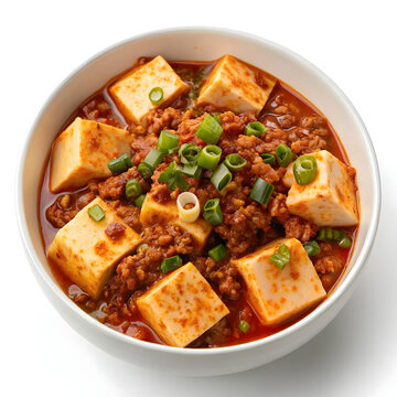 Ma poi tofu isolated on white background