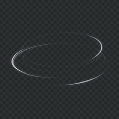 Poster - Luminous Spiral Light Twirl with Shiny Wave Motion, White Glowing Particles. Glitter silver neon circle ring frame. Light white Twirl. Curve light effect of white line. Abstract luxury white light