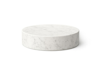 Poster - Empty white marble podium resting on a transparent background, ideal for showcasing products with elegance and minimalism