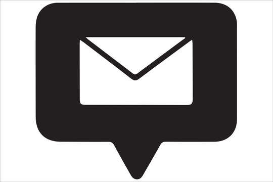 Black Envelope Icon One New Message Notification Symbol Digital Communication Interface Element
