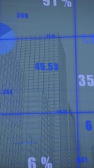Leinwandbilder - Animation of multiple graphs with changing numbers over modern buildings against sky