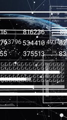 Leinwandbilder - Animation of changing numbers, graph, loading squares over connected dots against globe