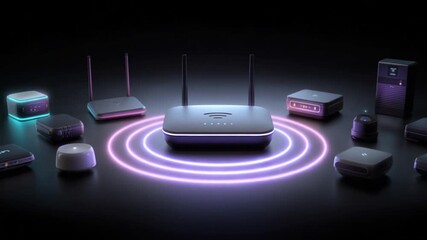 Poster - Modern Wireless Devices in a Dark Studio Setting