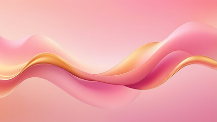 Poster - Soft Pink Peach Waves Abstract Fluid Background ai