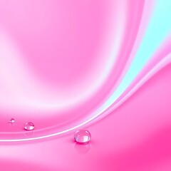 Poster - Water droplets glisten on a smooth, vibrant pink surface, creating an abstract and clean background