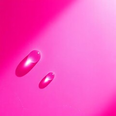 Poster - Two water drops shimmer on a vibrant pink surface, creating a minimalist and modern abstract background