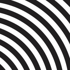 Poster - Abstract twisted black and white background. Optical illusion of distorted surface. Twisted stripes. Vector illustration. 