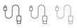 © Bell - Phone cable icon in stroke art design versions. EPS 10