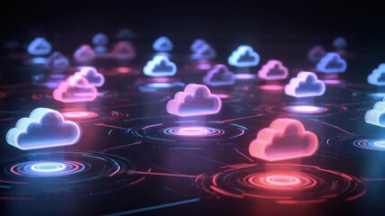 Poster - Abstract cloud network graphic
