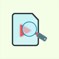Fototapete - Search video icon. icon related to design elements. suitable for web site, app, user interfaces,element, printable etc. flat icon style. simple vector design editable
