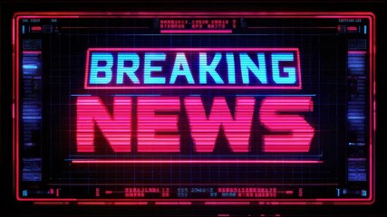 Poster - Retro Breaking News Display