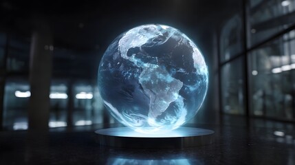 Poster - Digital globe displaying real time climate data in a research facility