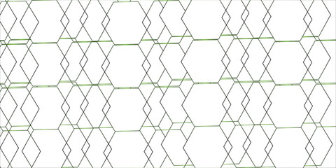Fototapete - Modern colorful background textured with abstract hexagon pattern. Realistic metal mesh with transparent background.