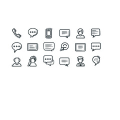Poster - set of message icons, vector
